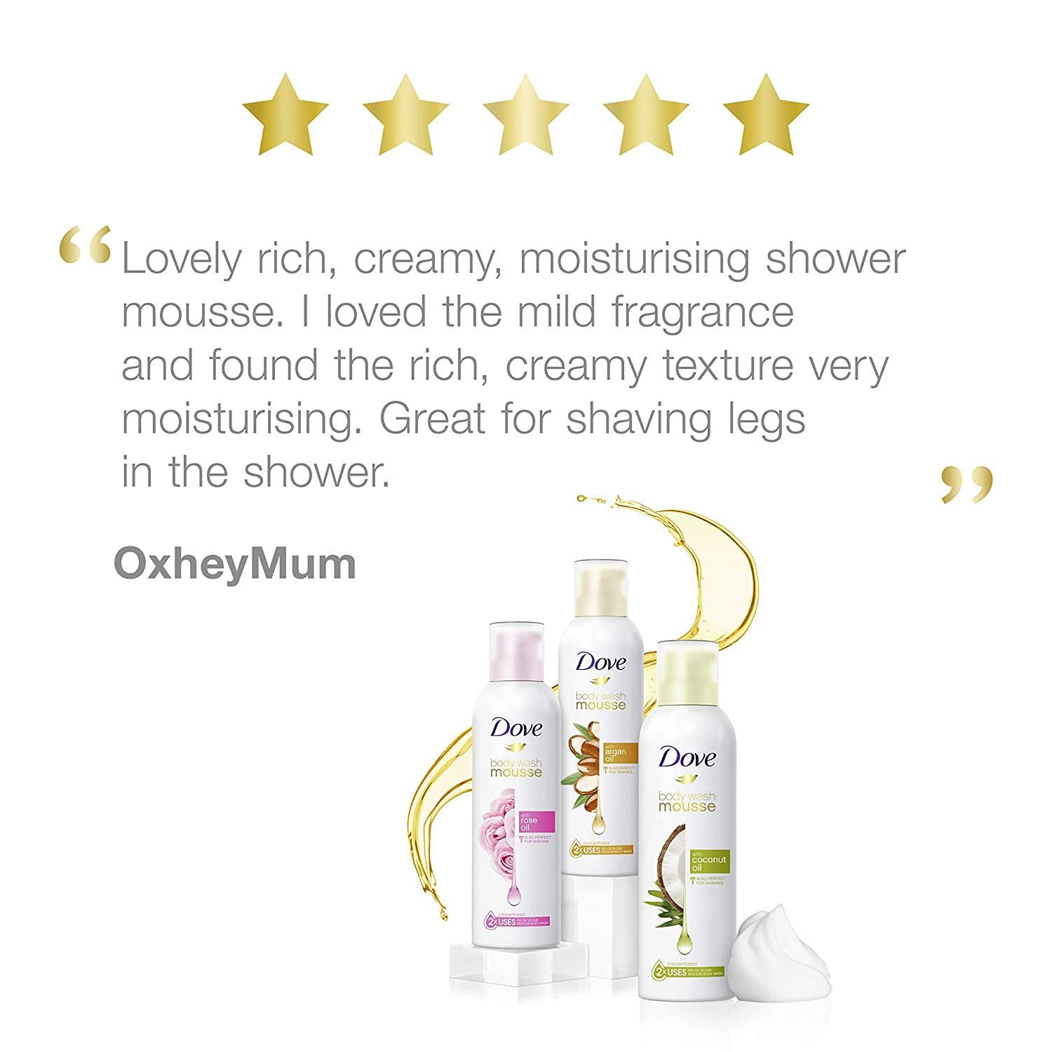 Dove Body Wash Mousse with Argan Oil Effectively Washes Away Bacteria