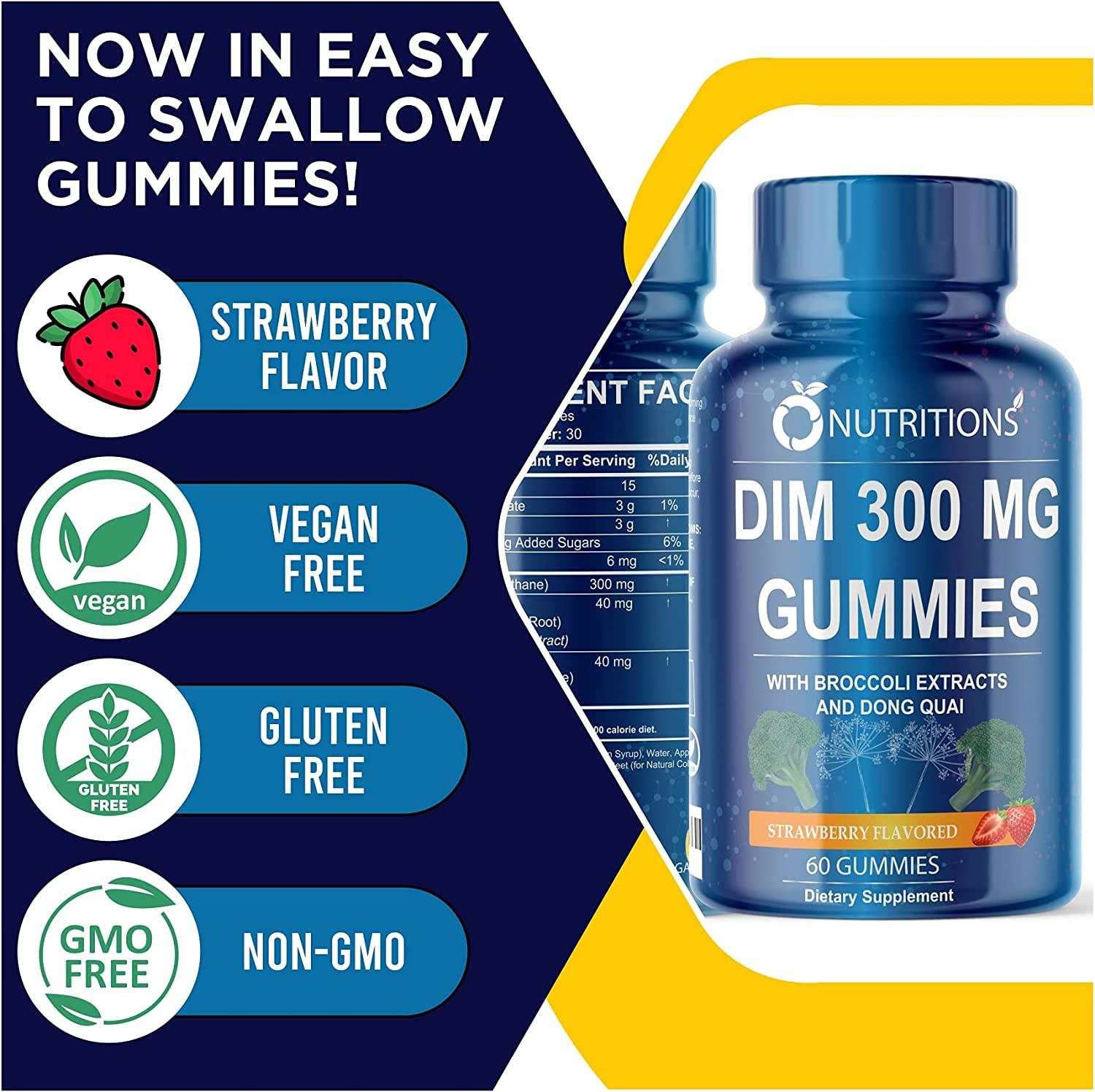 O Nutritions DIM 300 Complex Gummies with Broccoli Extract and Dong