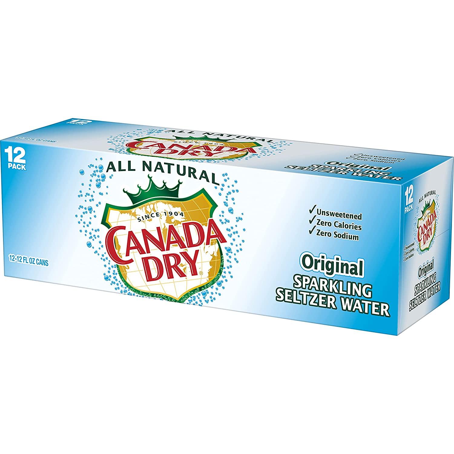 Canada Dry Original Sparkling Seltzer Water, 12 fl oz cans, 12 pack