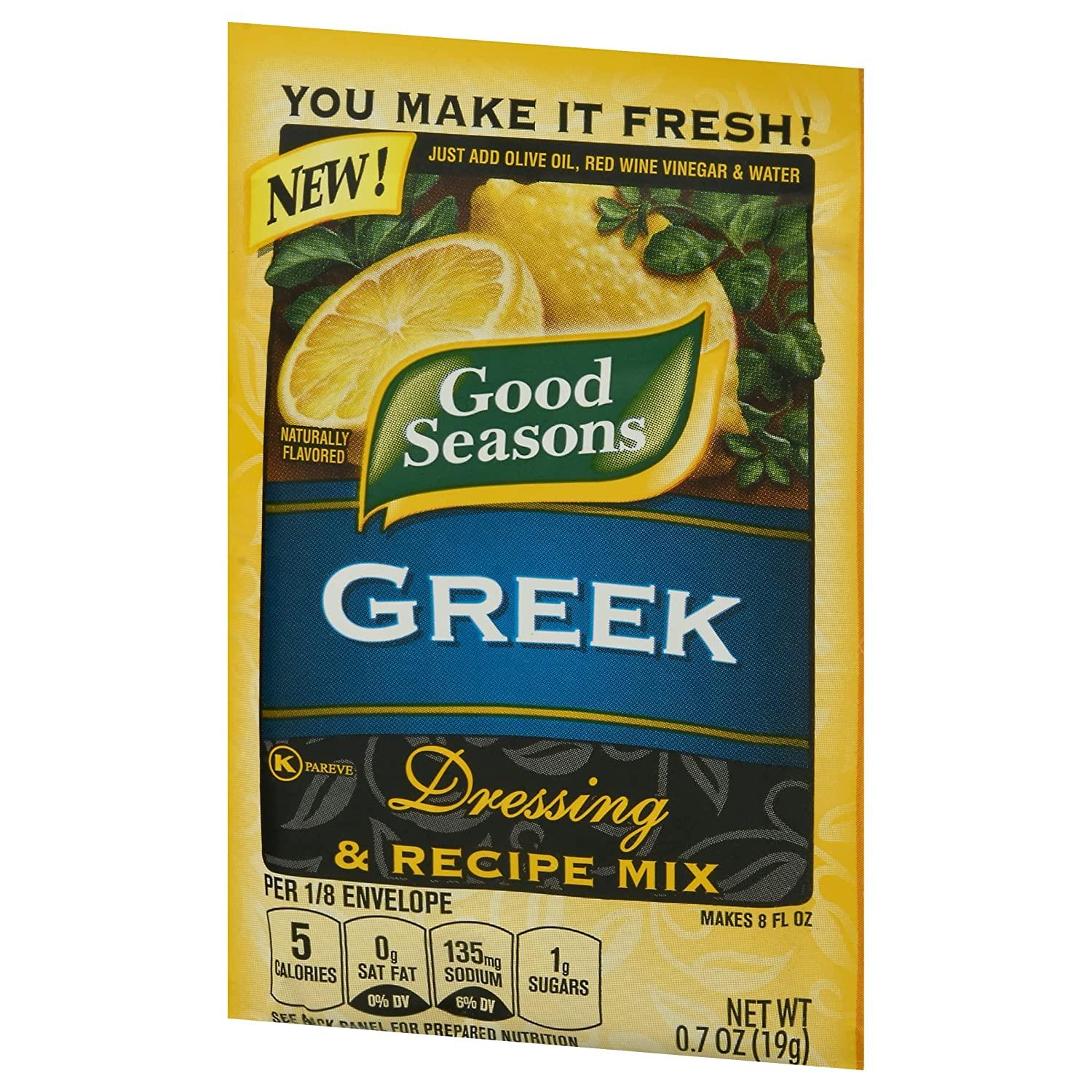 Good Seasons Greek Dressing & Recipe Mix (Pack of 4) .7 oz Packets