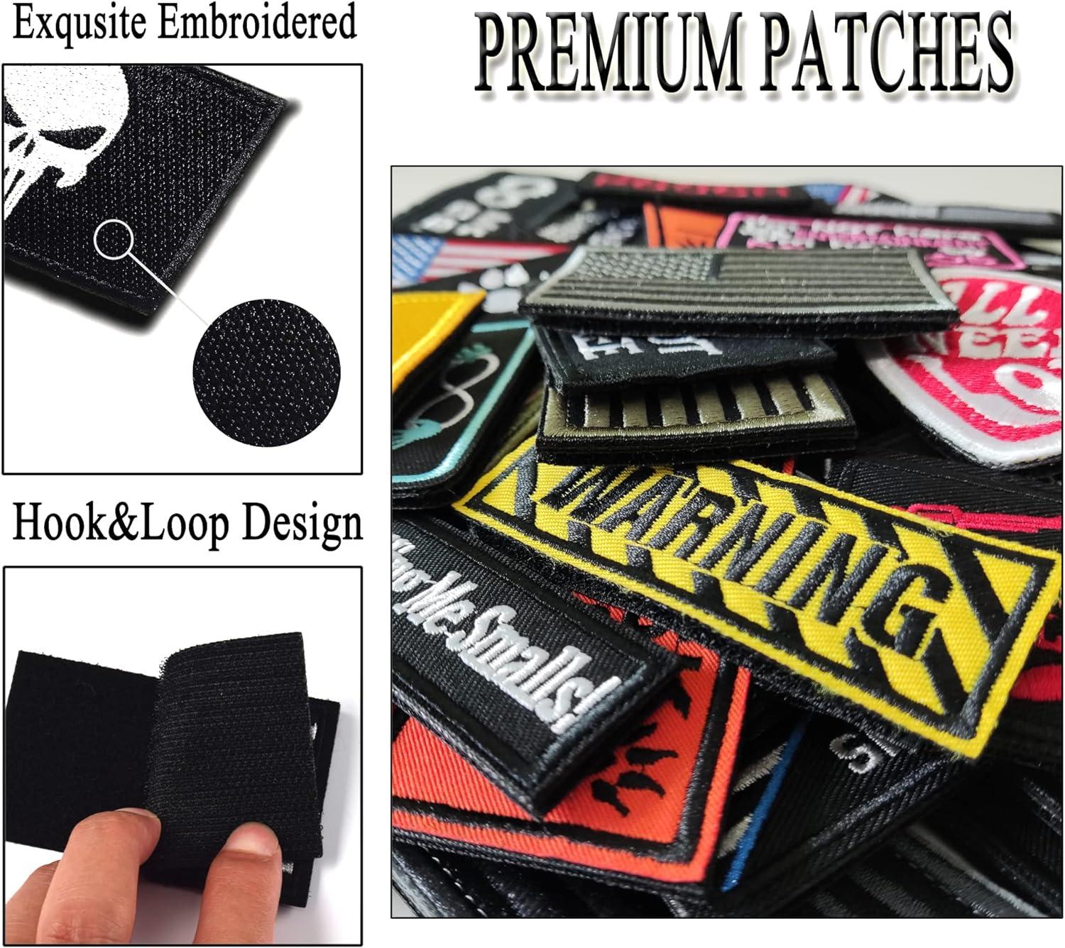 Harsgs 20 Pieces Random Tactical Morale Patch Bundle Full Embroidery Loop  and Hook Patches Set for Caps Bags Backpacks Vest Military Uniforms Tactical  Gears Etc 20PCS Random