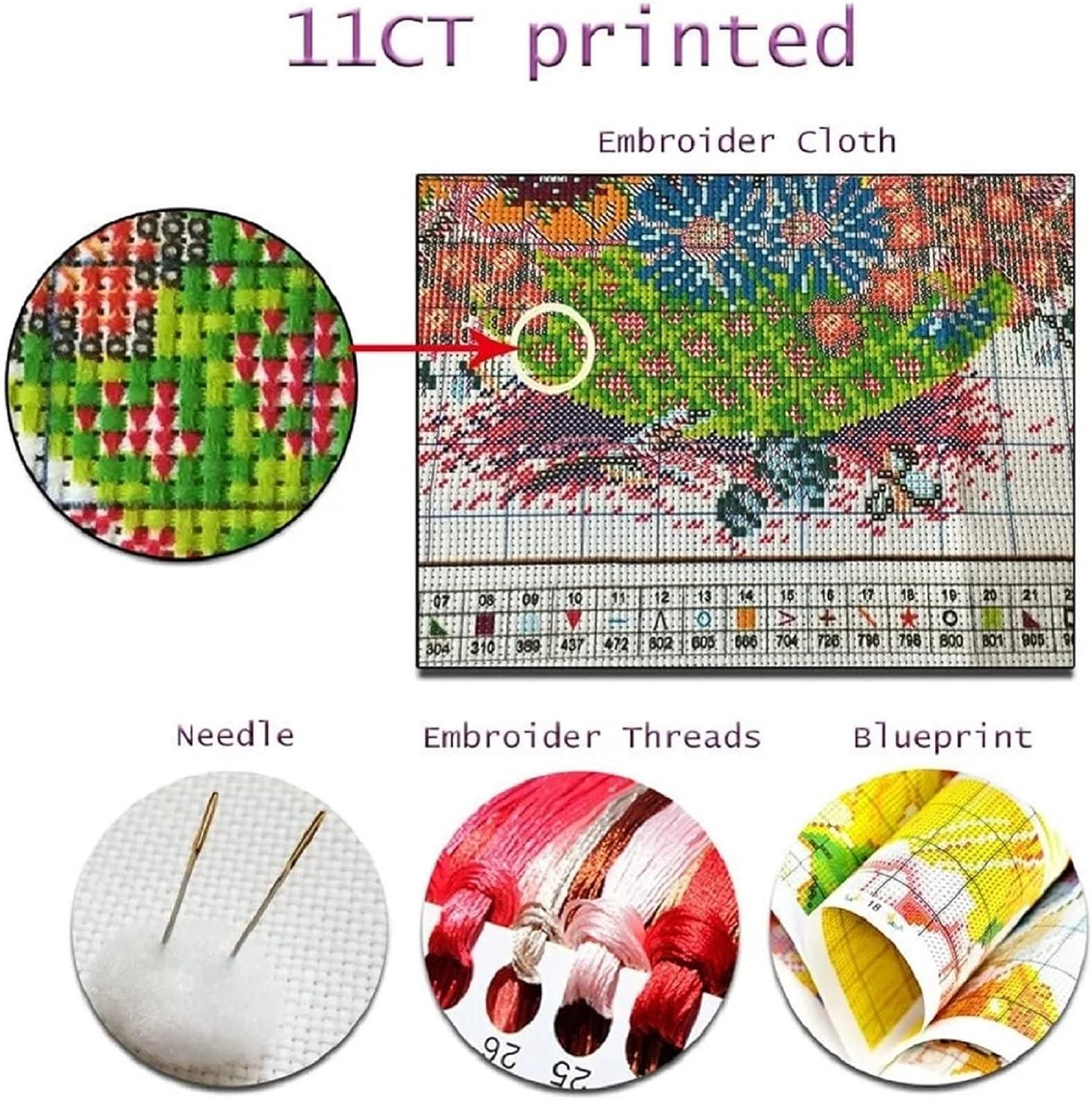 Findvoor Stamped Cross Stitch Kits for Beginners Full Range of Cross  Stitching Embroidery Pattern for Kids or Adults, 11CT DIY Needlepoint  Embroidery