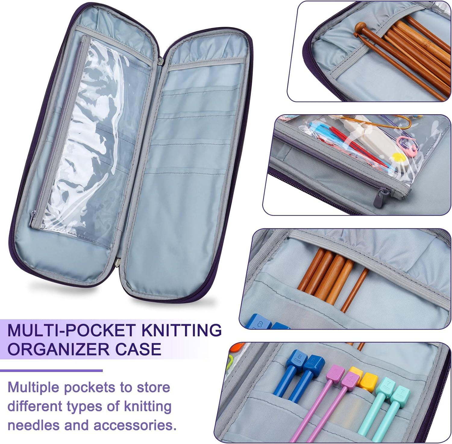 Coopay Knitting Needles Case Travel Knitting Needle Organizer Storage for  Straight Knitting Needles (Up to 14'') Tunisian Crochet Hooks DPNs Crochet  Accessories and Supplies Elegant Purple