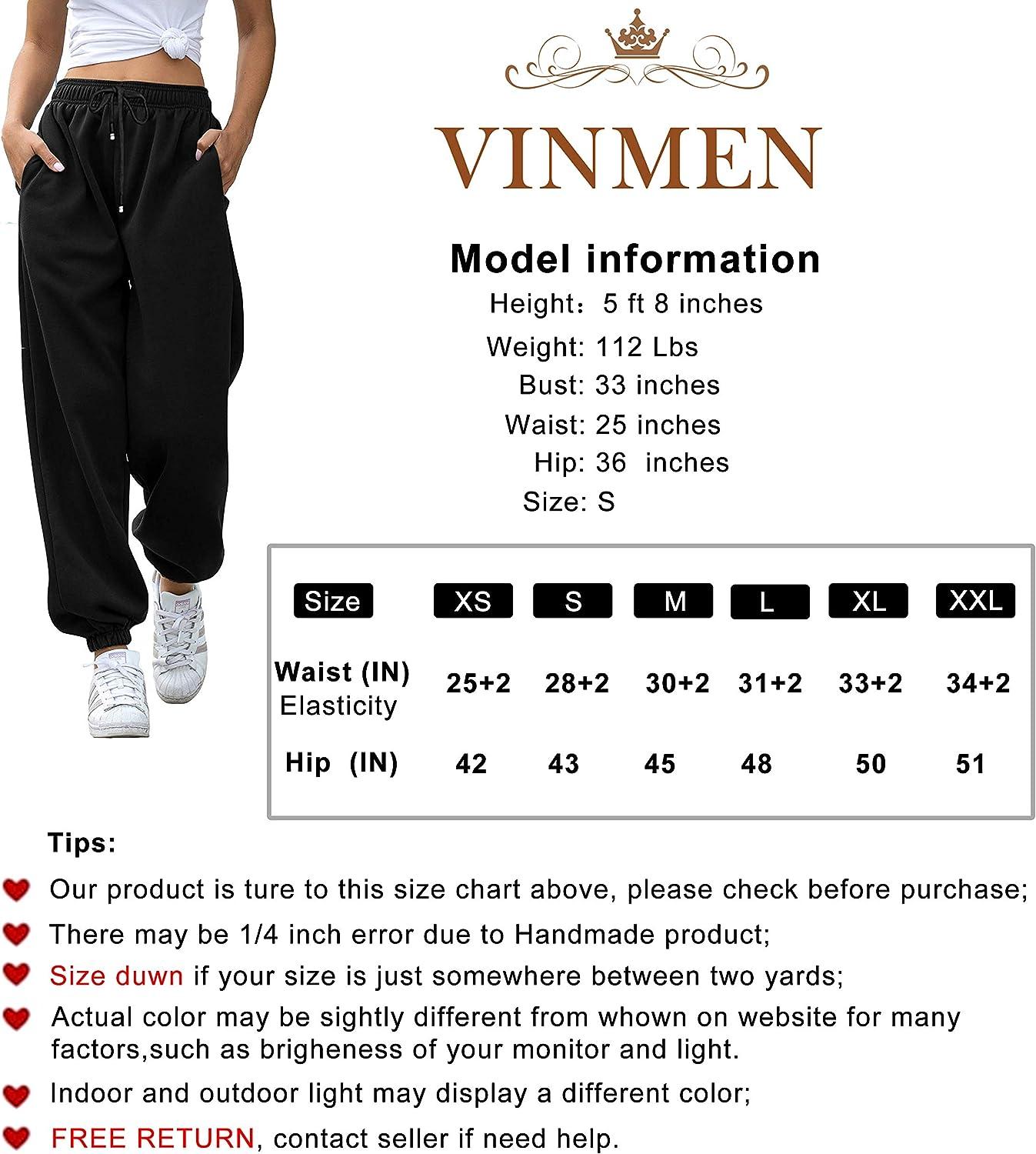 VINMEN Cinch Bottom Sweatpants for Women with Pockets Gray Medium
