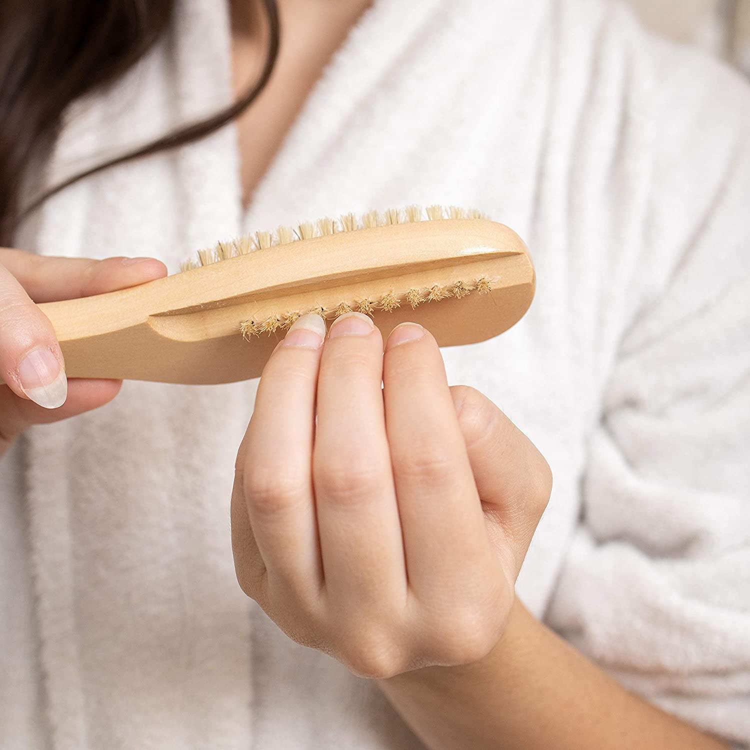GranNaturals Wooden Nail Brush Nail Cleaner Tool for Fingernail, Toenail Dry Clean Scrubber