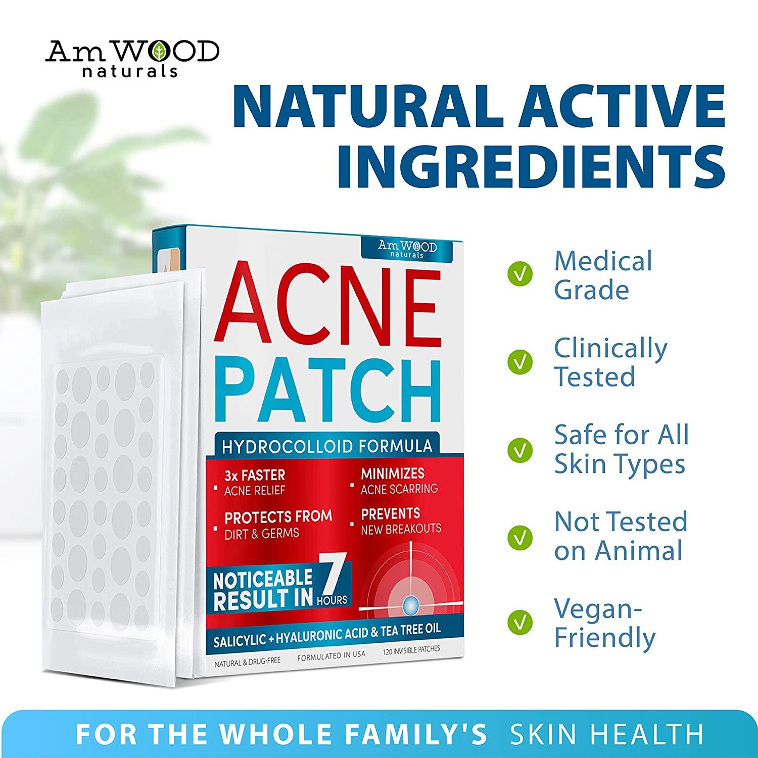 Acne Patches Hydrocolloid Bandages with Salicylic & Hyaluronic Acids