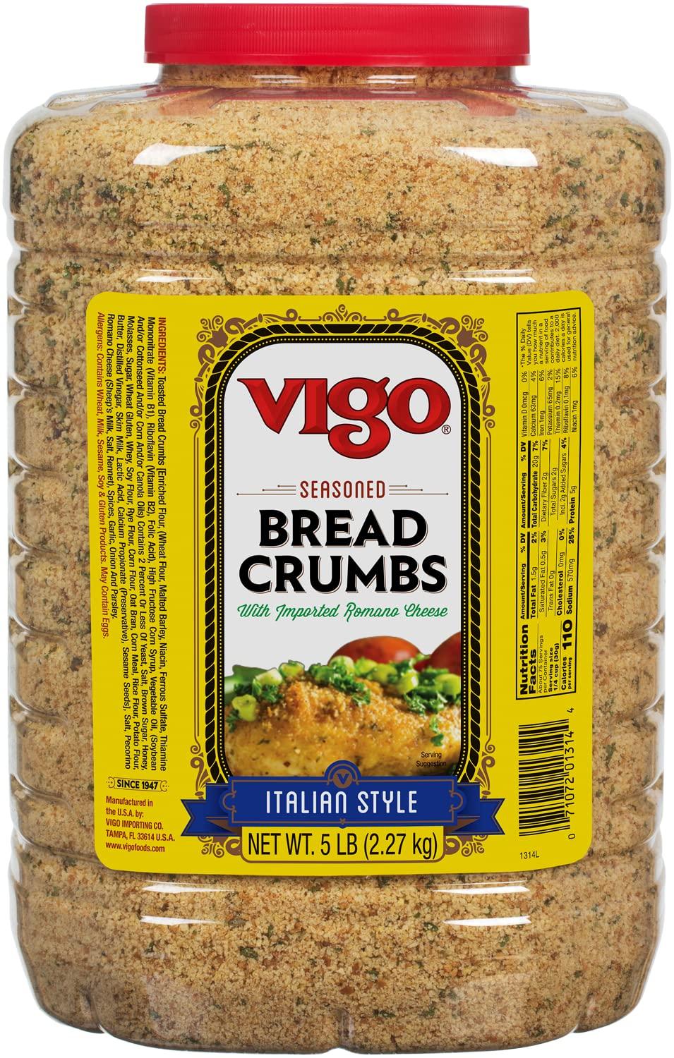Vigo Italian Style Seasoned Bread Crumbs with Imported Roman Cheese