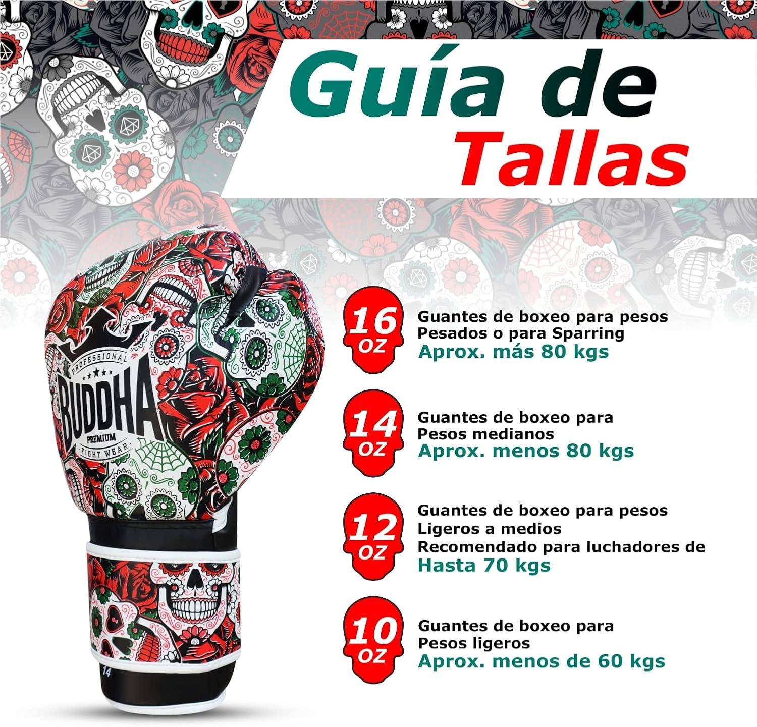 BUDDHA FIGHT WEAR - Gants de Boxe Fantasy Demon - Muay Thai - Kick Boxing - Cuir synthétique de Haute qualité - Tissu intérieur résistant aux odeurs - Coutures renforcées - Couleurs
