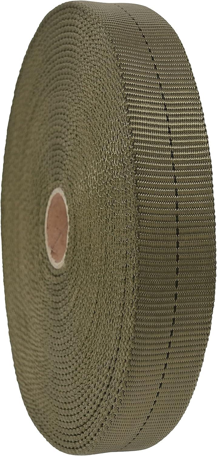 GM CLIMBING 1 inch MIL-W-5625 Nylon Tubular Webbing Milspecs 4000Lbs  Durable for Outdoor Tactical Parachute Climbing Rescue Survival Tie Down 1  inch x 30Ft / 10 Yards Tan 499 30Ft / 10 Yards