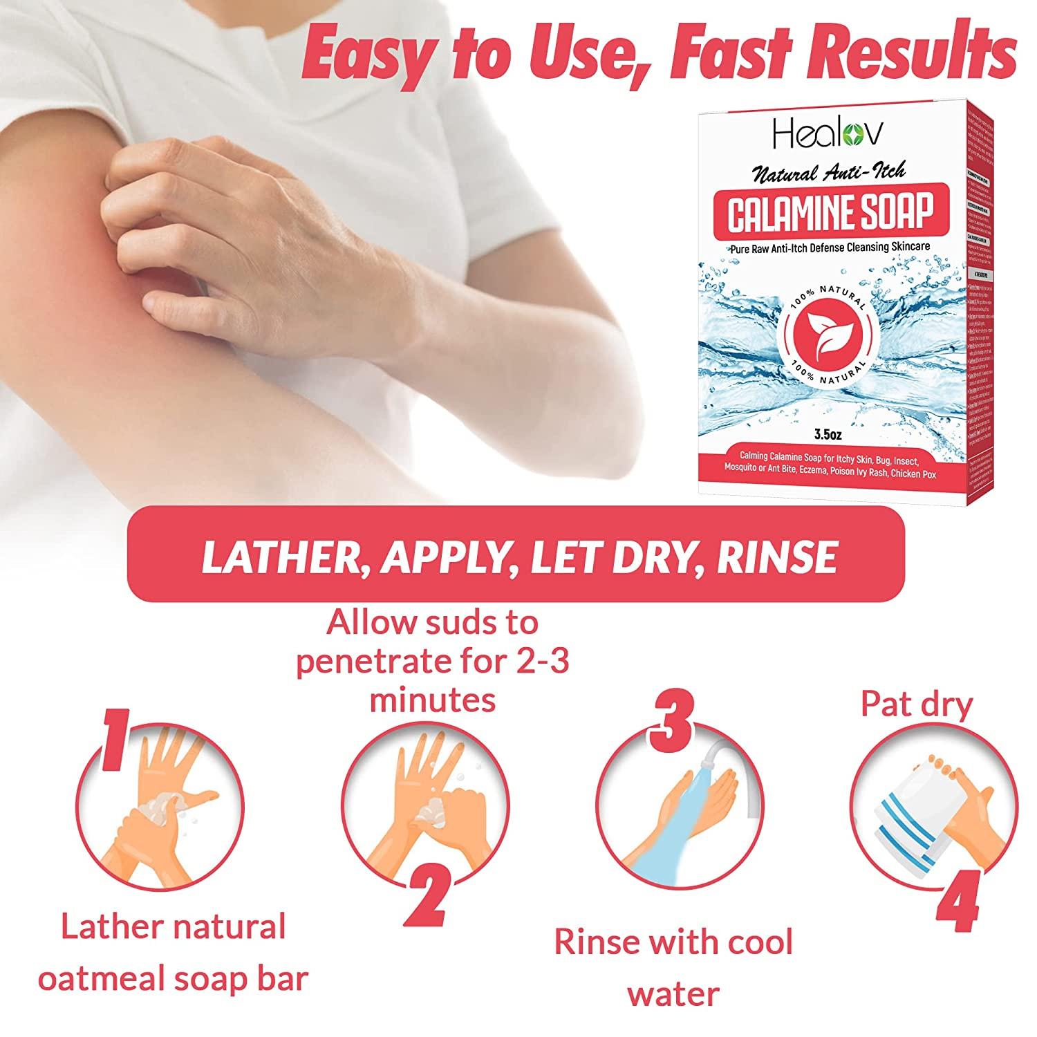 Natural Instant Itch Relief Soap Bar Calming Calamine Soap for Itchy