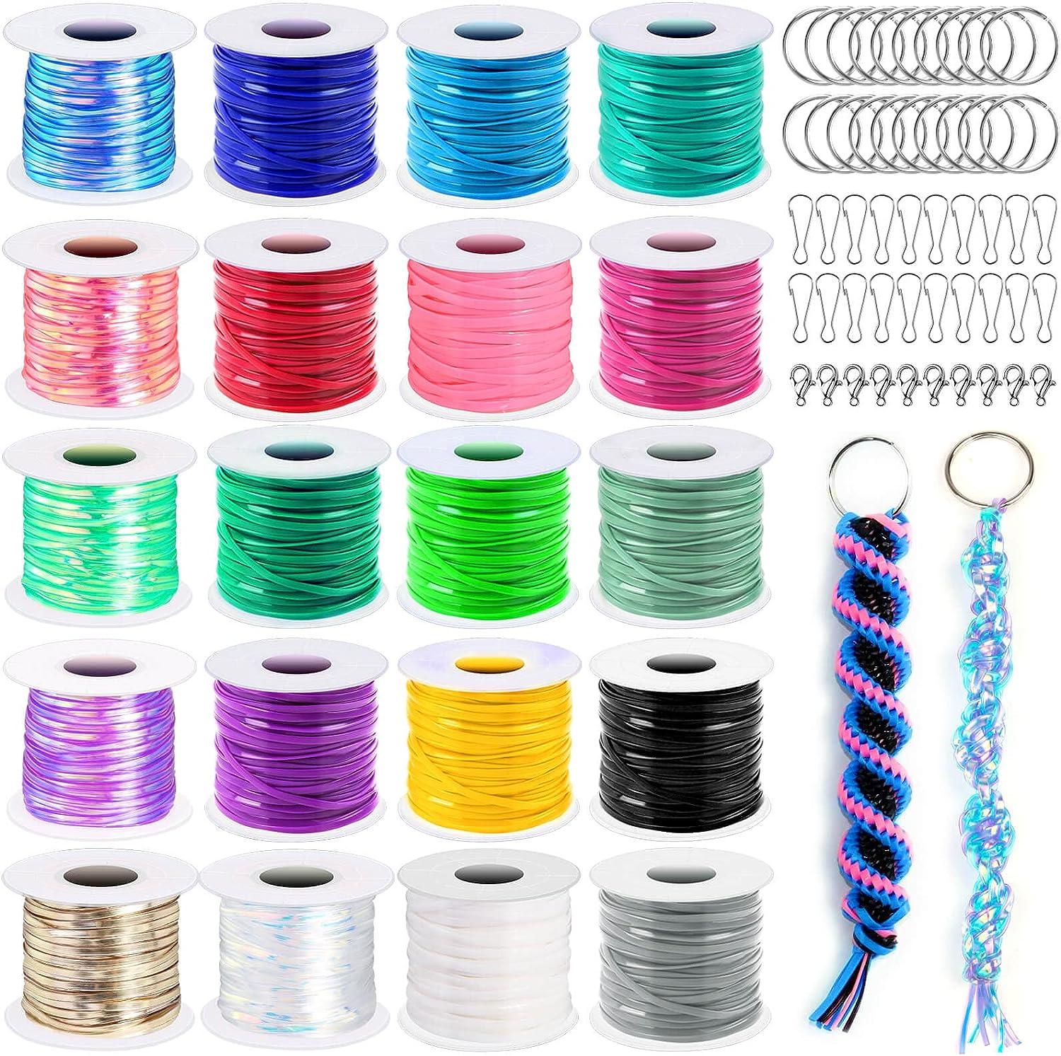 cridoz Lanyard String, Boondoggle String Kit with 20 Rolls Plastic Lacing  Cord and 50Pcs Keychain lanyard Accessories, Gimp String Lanyard Weaving  Kit for Keychain Crafts, Bracelet and Lanyards - Yahoo Shopping
