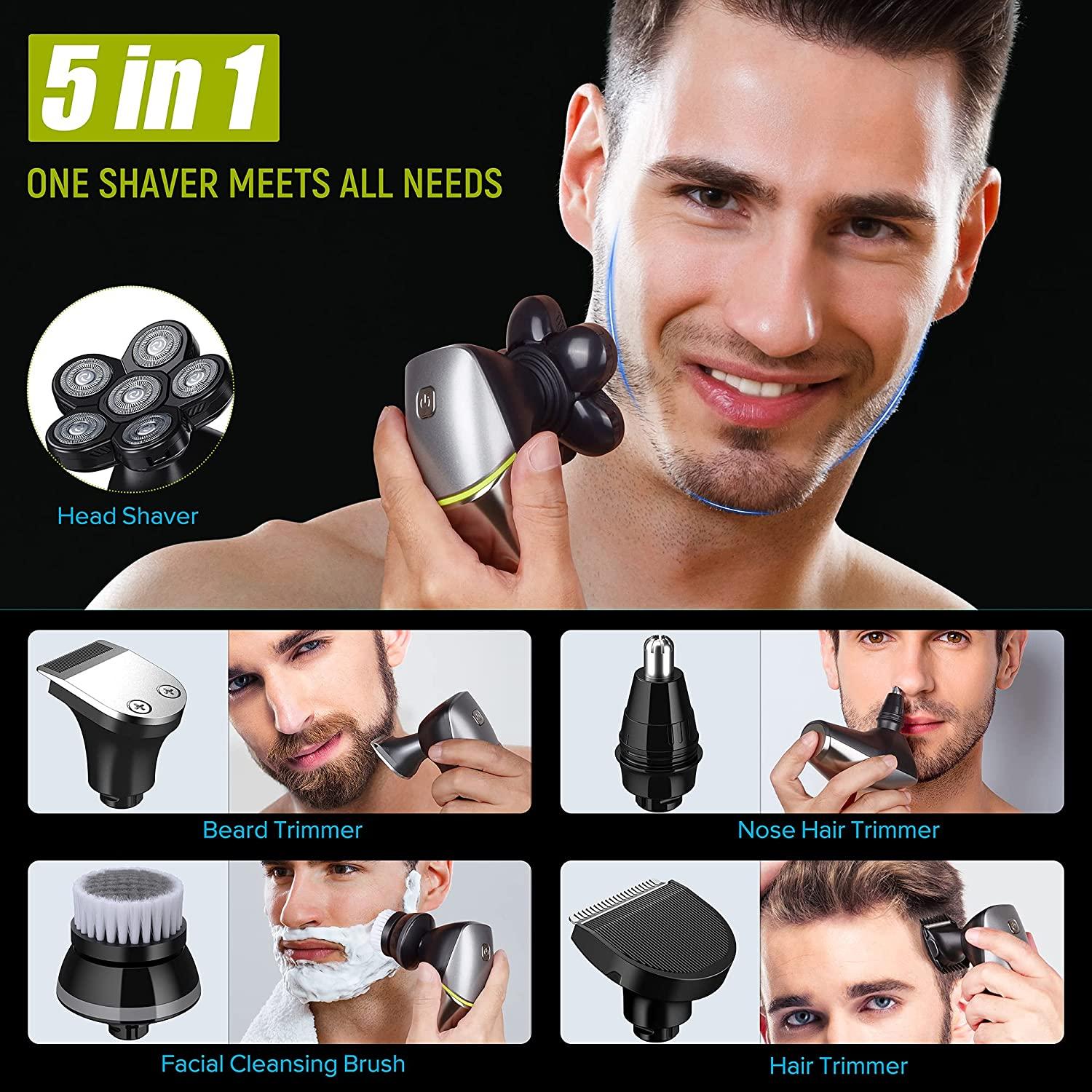 5in1 Upgraded Head Shaver for Bald Men IPX7 Waterproof Electric
