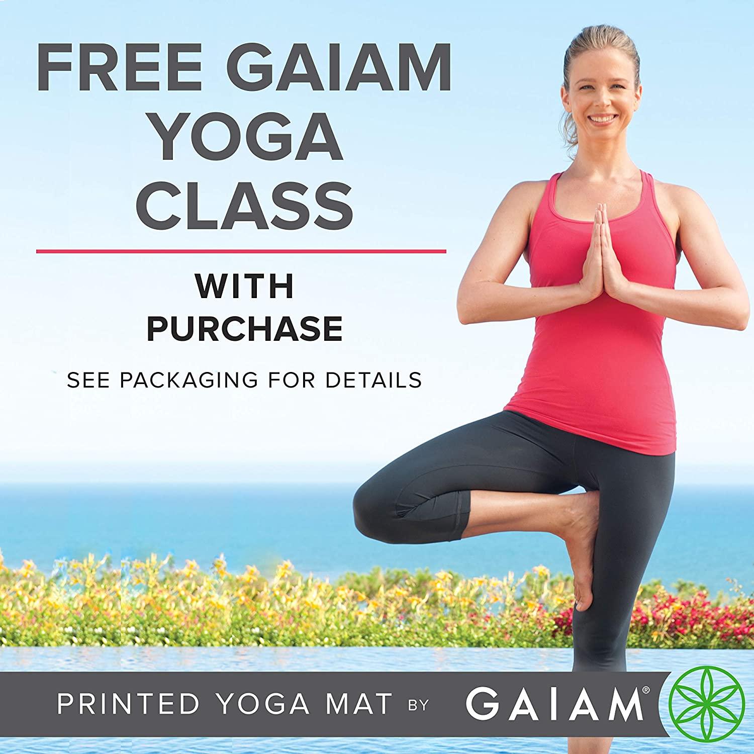 Gaiam Yoga Mat - Premium 5mm Print Thick Non Slip Exercise & Fitness Mat  for All Types of Yoga, Pilates & Floor Workouts (68 x 24 x 5mm) Altitude  Point