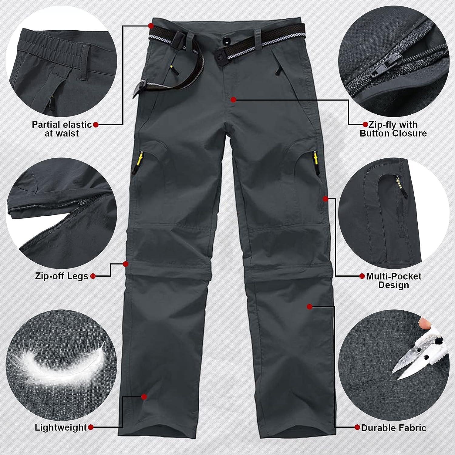 Asfixiado Boys Cargo Pants, Kids' Casual Outdoor Quick Dry Lightweight  Waterproof Hiking Climbing Convertible Trousers 9010#grey 9-10 Years