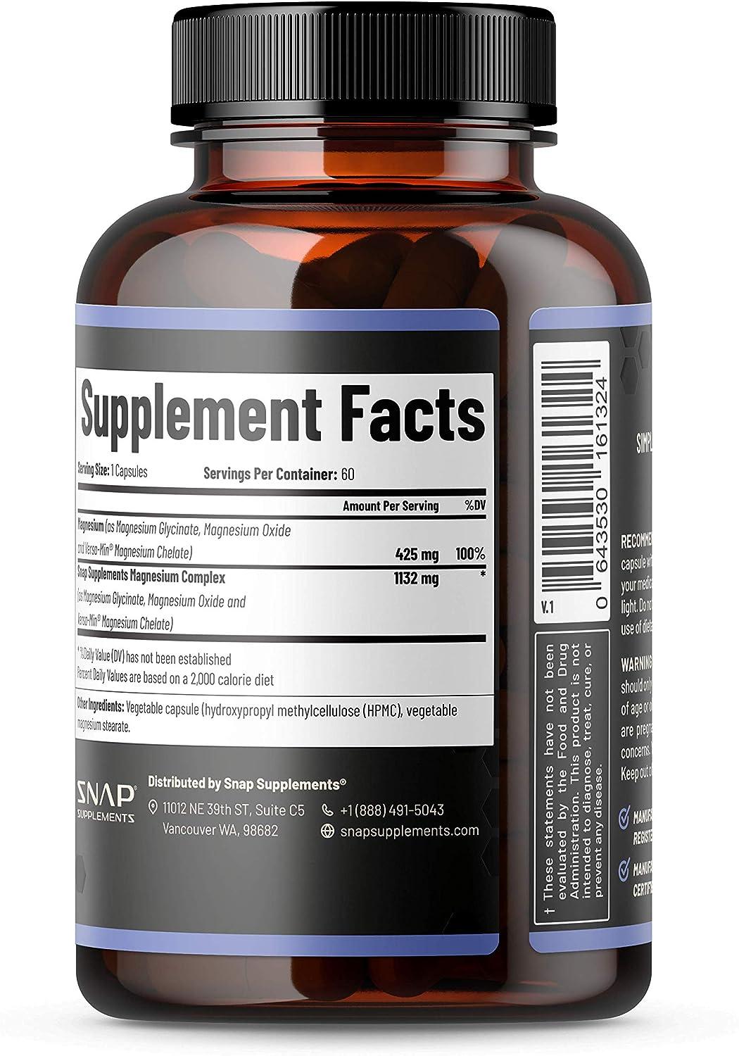 Magnesium Complex Supplement Magnesium Oxide & Magnesium Glycinate