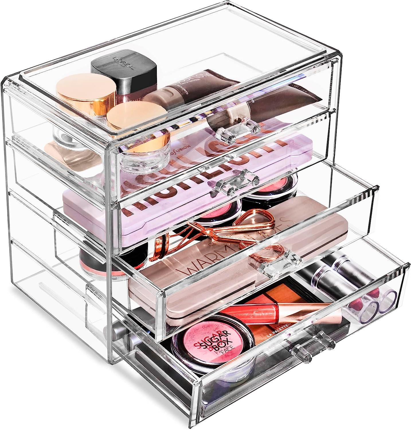 Sorbus Clear Acrylic Drawer Organizer Bins - For Makeup, Jewelry, and more