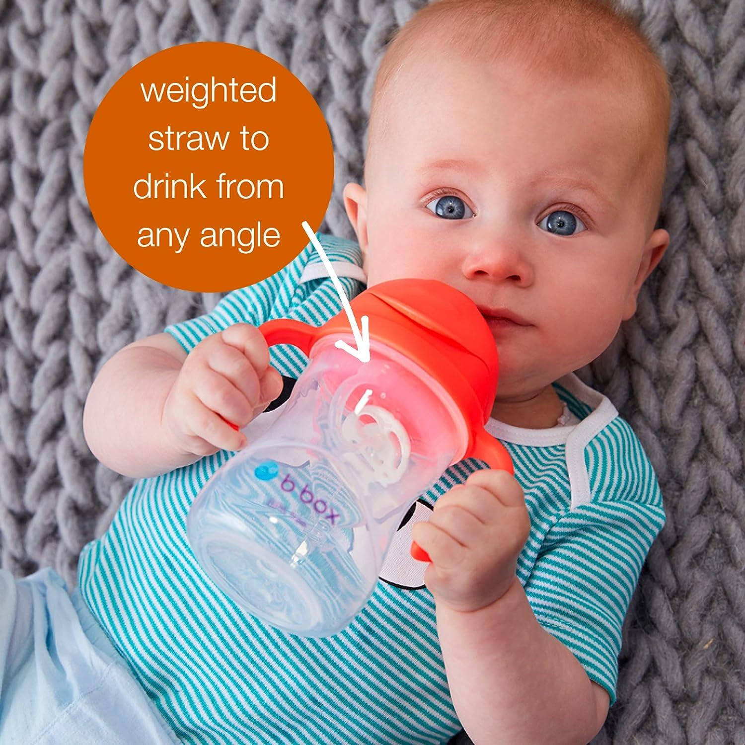 b.box Sippy Cup with Innovative Continuous Flow Weighted Straw Cup Baby