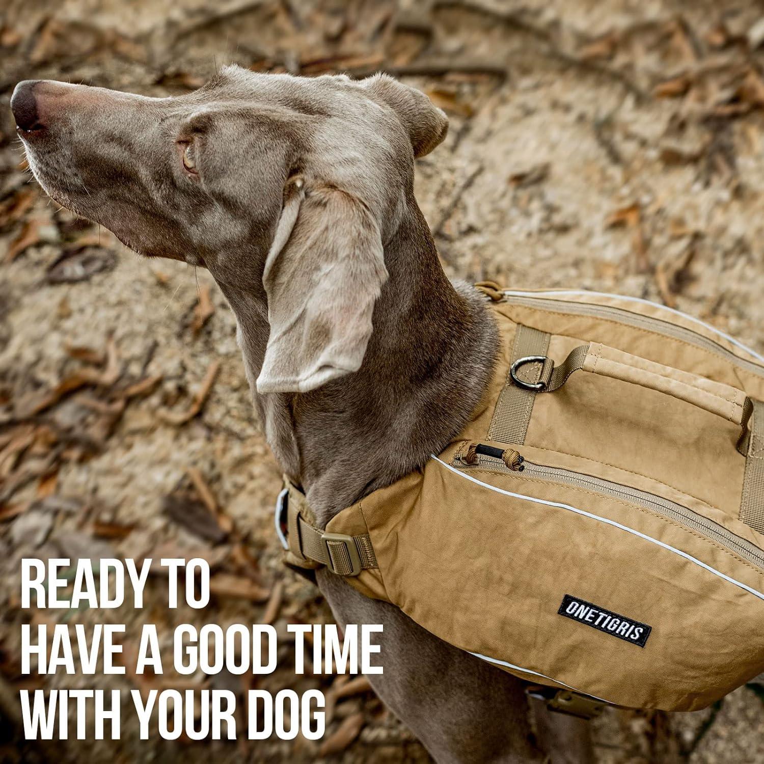 OneTigris Dog Backpack Hiking Nylon Dog Harness