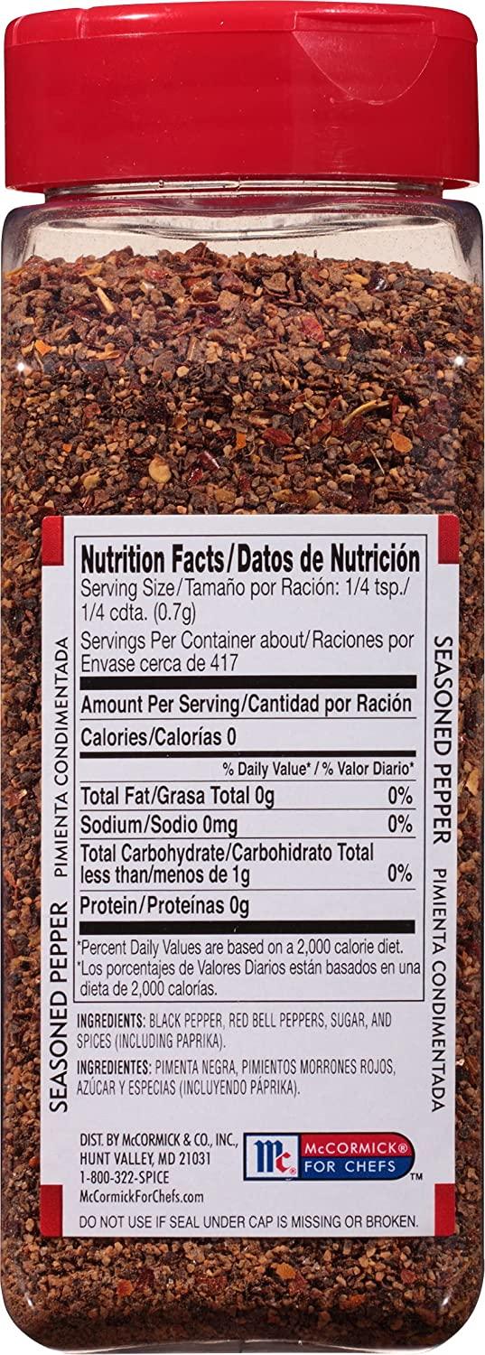 Lawry's Seasoned Pepper, 10.3 oz One 10.3 Ounce Container of Seasoned