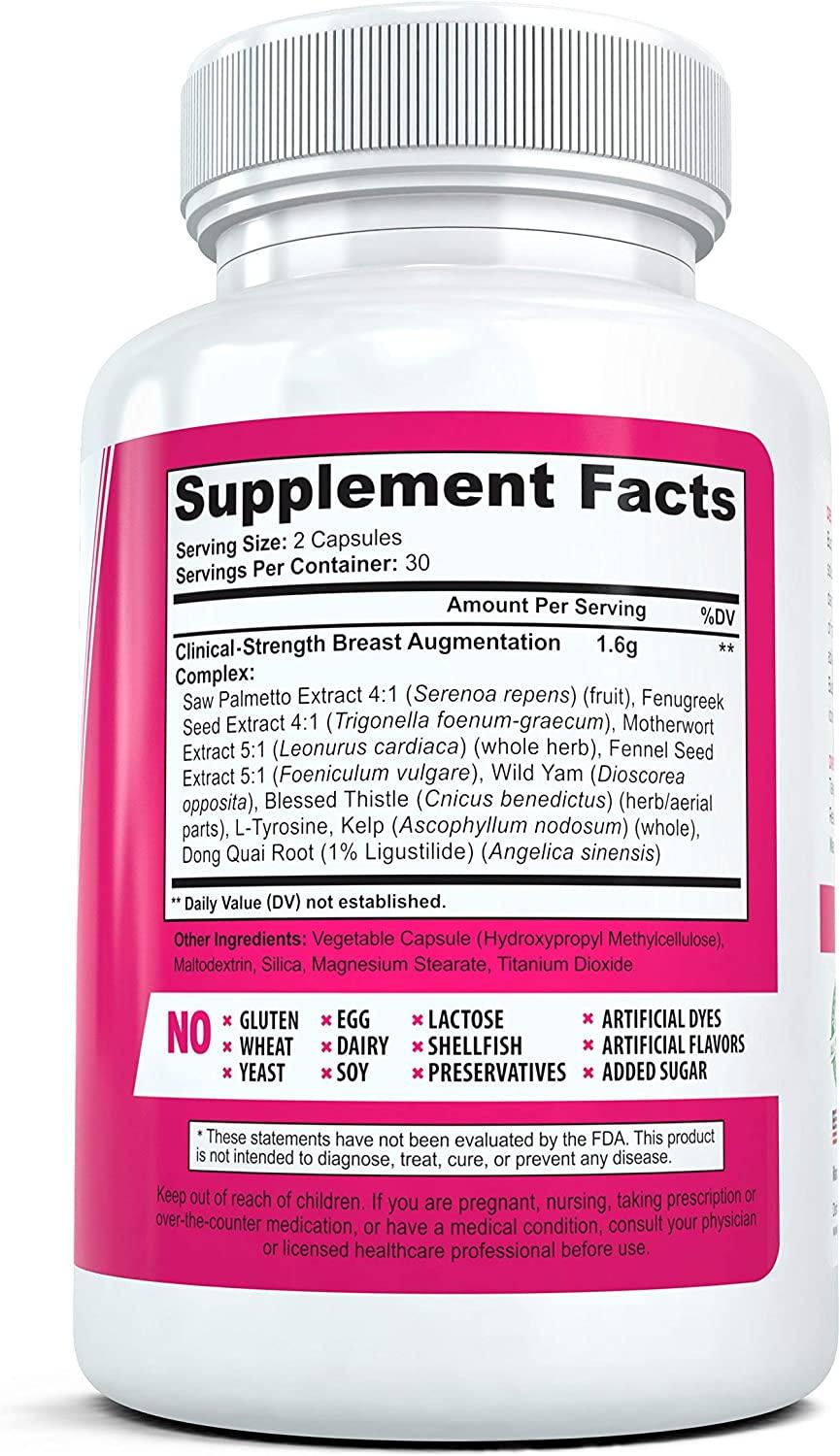 BustMaxx (3 Bottles) Natural Breast Enhancement Supplement for