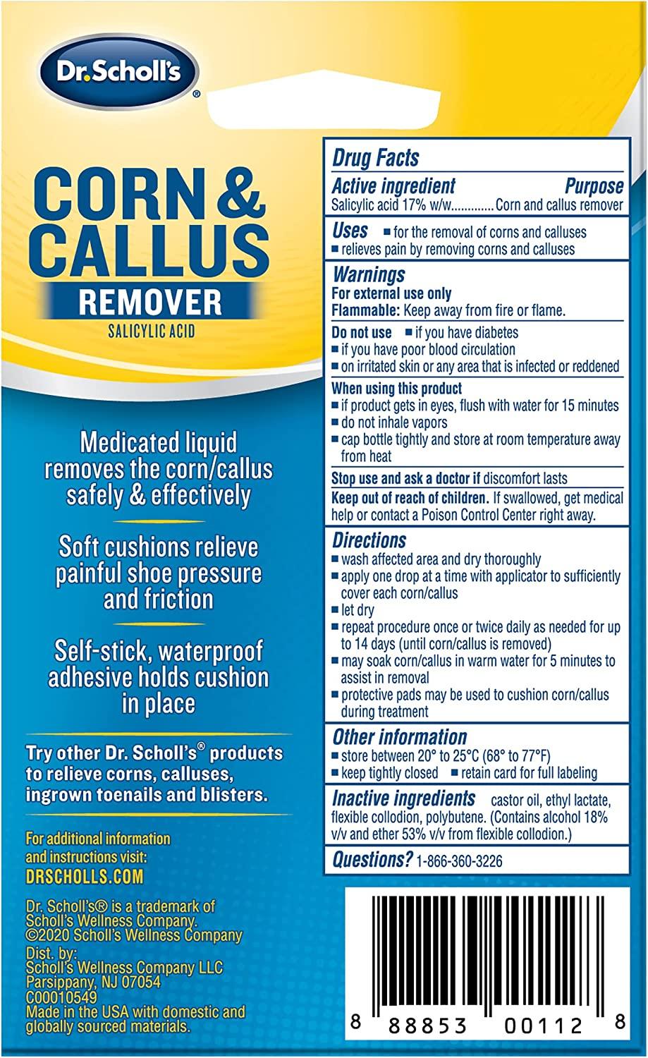 Dr. Scholl's Corn/Callus Remover Liquid, 0.33 Ounce