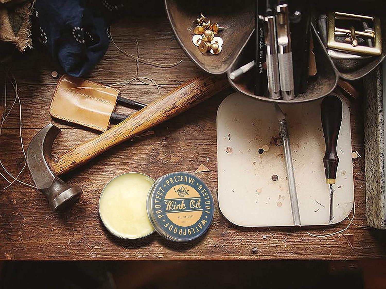 Mink Oil Paste for Shoes & Boots, 3 Oz. - Softens & Protects