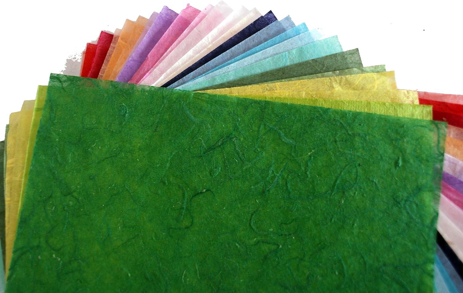 Mulberry Paper 20 Sheets 6 x 6 Inches Square Origami Paper Arts Folding  Craft, Decoration Paper, Square Folding Paper for DIY Crafts. (Banana Bark)