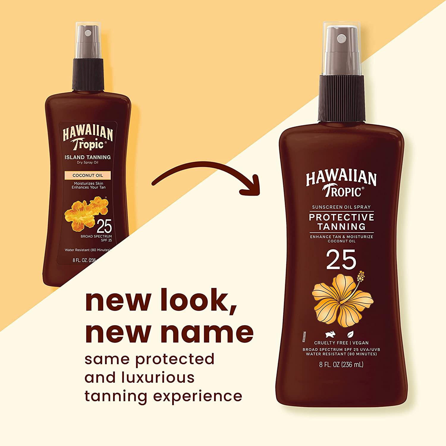 Hawaiian Tropic Tanning Oil Pump Spray, SPF 25, 8 Fl Oz