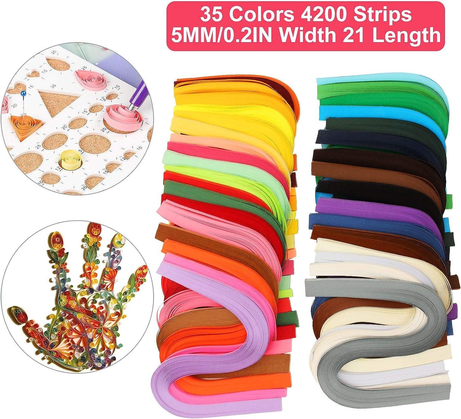 Paper Quilling Strips 35 Colors 4200 Strips Quilling Paper Strips Width 5mm  Length 54cm Quilling Art Strips for DIY Paper Craft Art Class