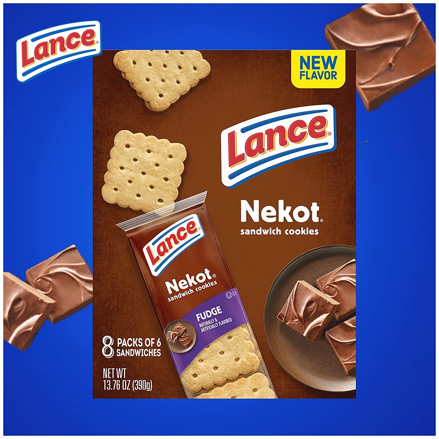 Lance Nekot Fudge Sandwich Cookies 8 Count Box