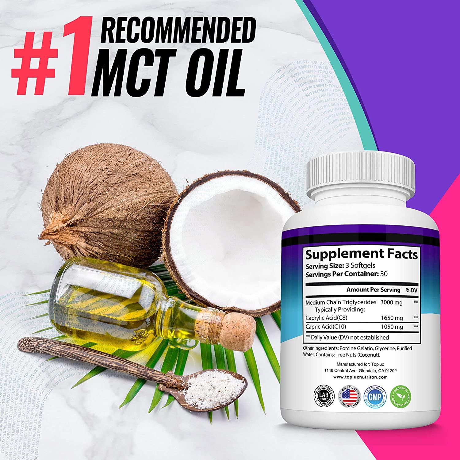 How Much Mct Oil Per Day On Keto Keto MCT Oil Capsules Ketosis Diet - 3000mg Natural Pure Coconut Oil