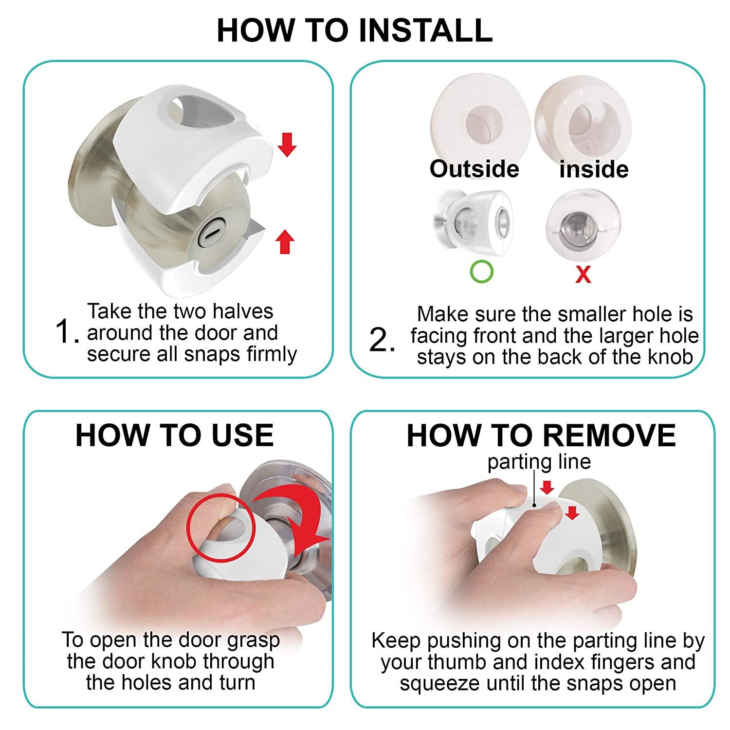 How to: Install/Remove child safety door knob covers by Safety 1st