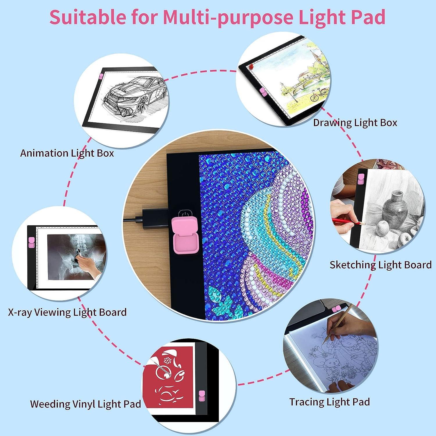 A3 LED Light Pad for Diamond Painting Tracing Light Box Artist USB Power 2  Pack