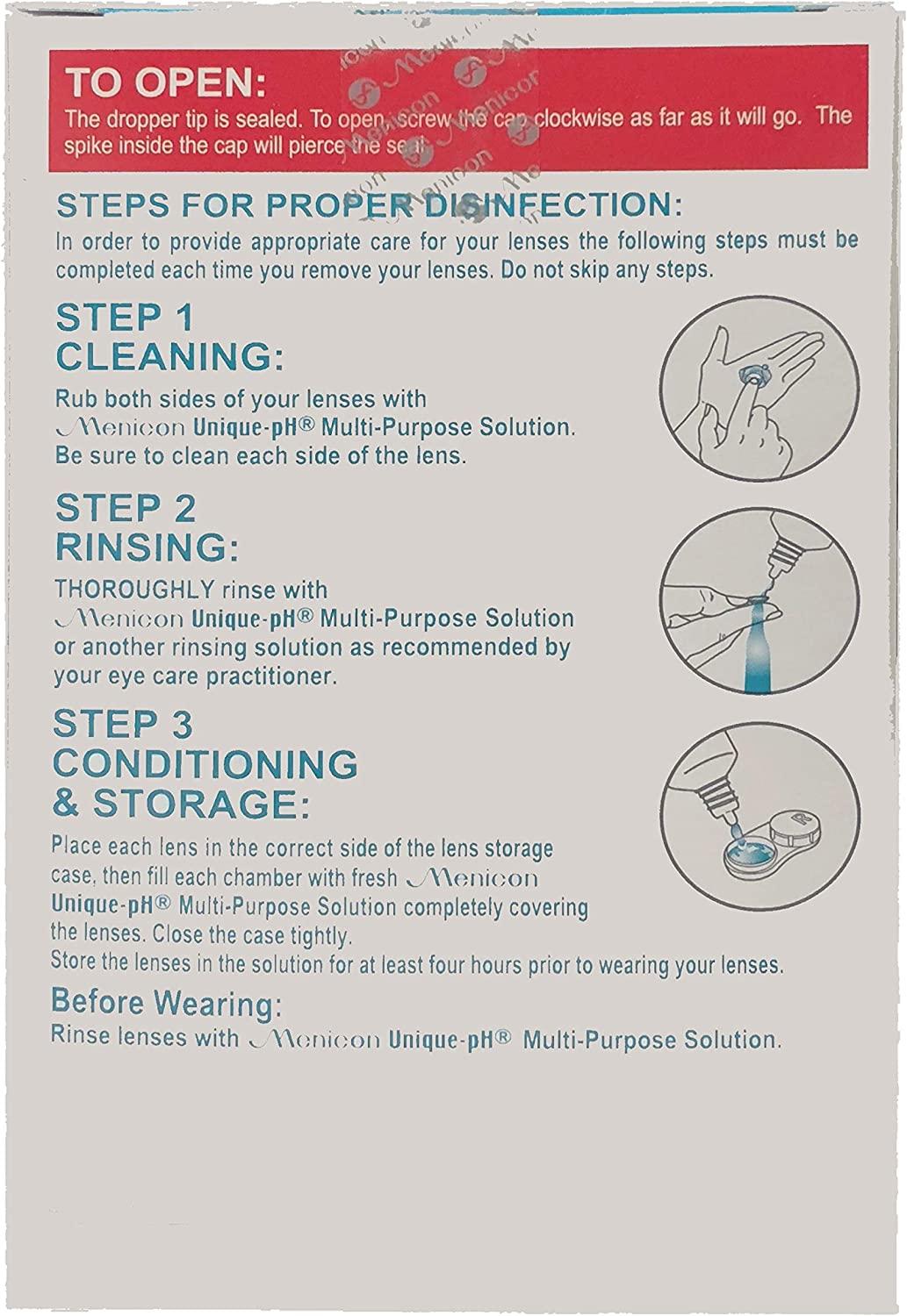 Menicon Unique pH MultiPurpose Saline Solution Travel Pack 2.5 Oz and