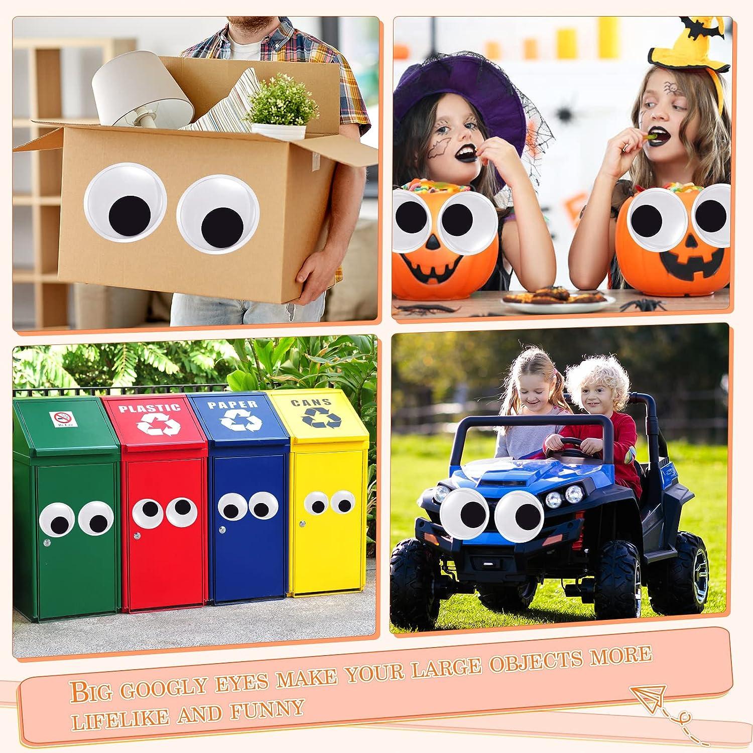 Bastex 3 inch Giant Googly Wiggle Eyes - 6 Pack. Includes Self Adhesive on Backs. Big Wiggly Eyes for Decorations, Arts & Crafts