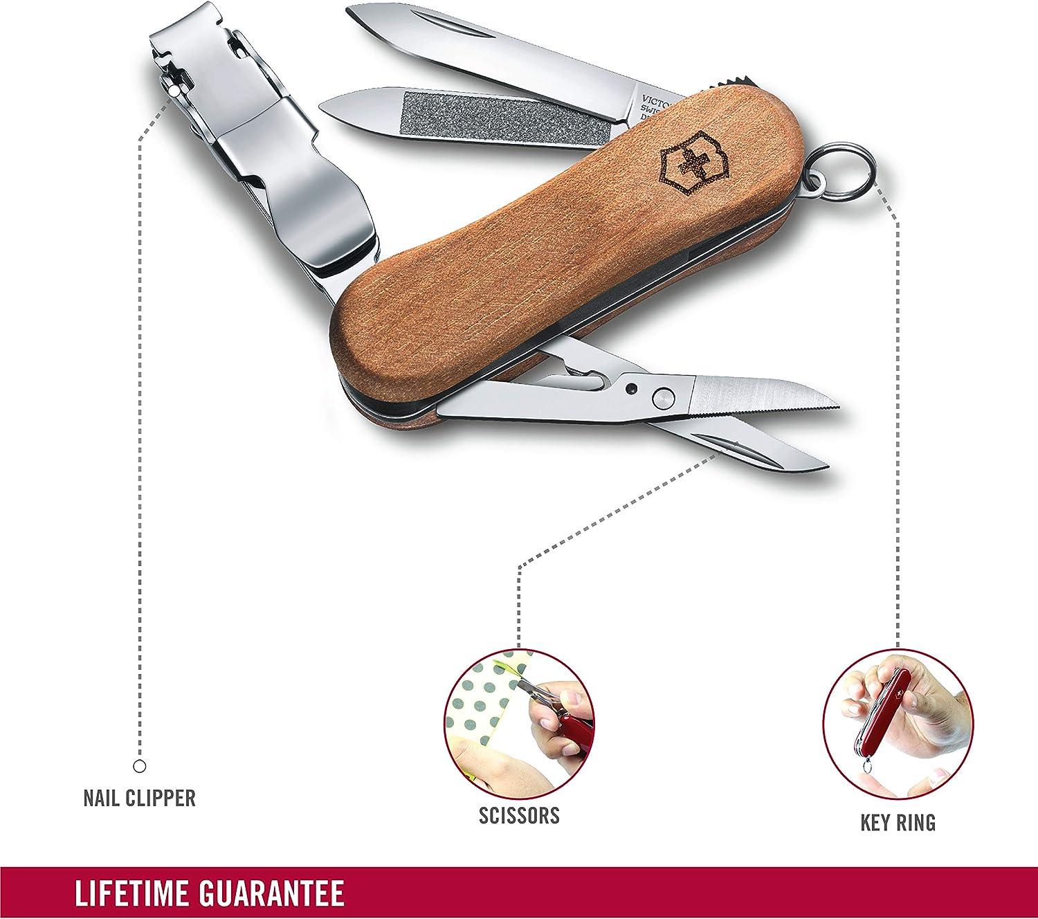 Swiss Pocket Knife Victorinox Nail Clip Wood 580 0.6461.63b1 With 6  Functions Including File And Nail Cutter, Pre - Knife - AliExpress