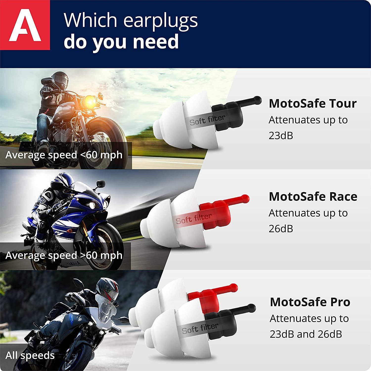 Alpine MotoSafe Race Motorcycle Ear Plugs Wind Noise Reduction