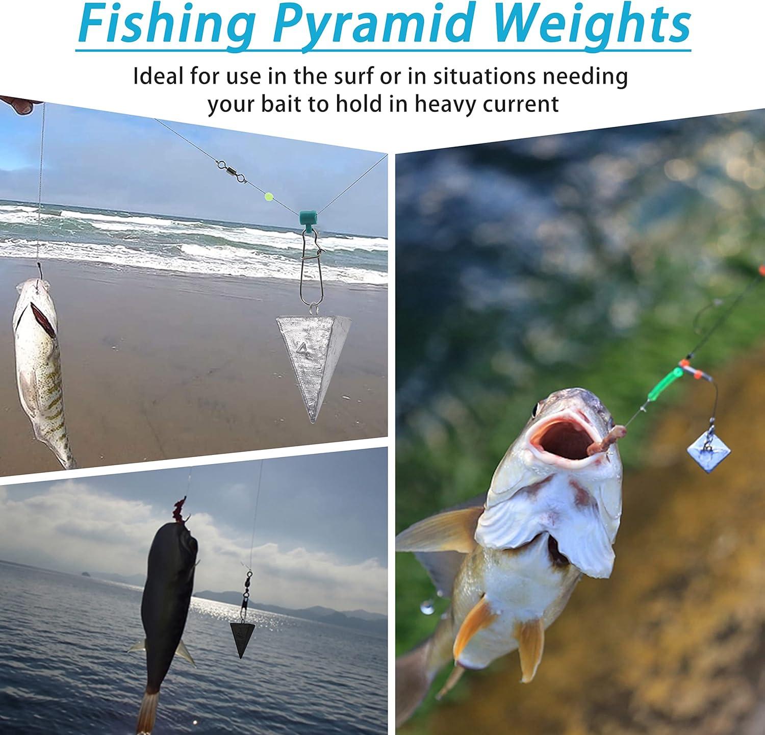 Pyramid Sinkers Fishing Weights Surf Fishing Sinkers Saltwater Pyramid  Fishing Weight Fishing Gear Tackle 1oz 2oz 3oz 4oz 5oz 6oz 8oz 5 Ounce 4  Pack