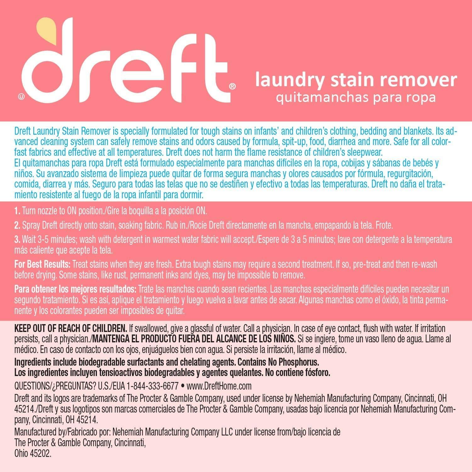 Dreft Stain Remover, 22 Ounce (Pack of 2) Laundry Stain Remover, 22 Oz