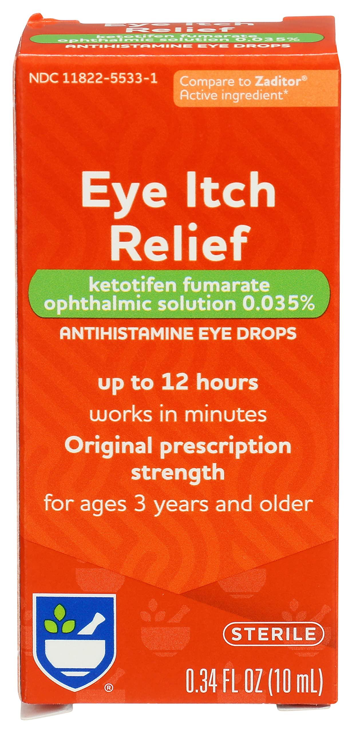 Rite Aid Eye Itch Relief Antihistamine Eye Drops, Original Prescription Strength, 0.34 fl oz