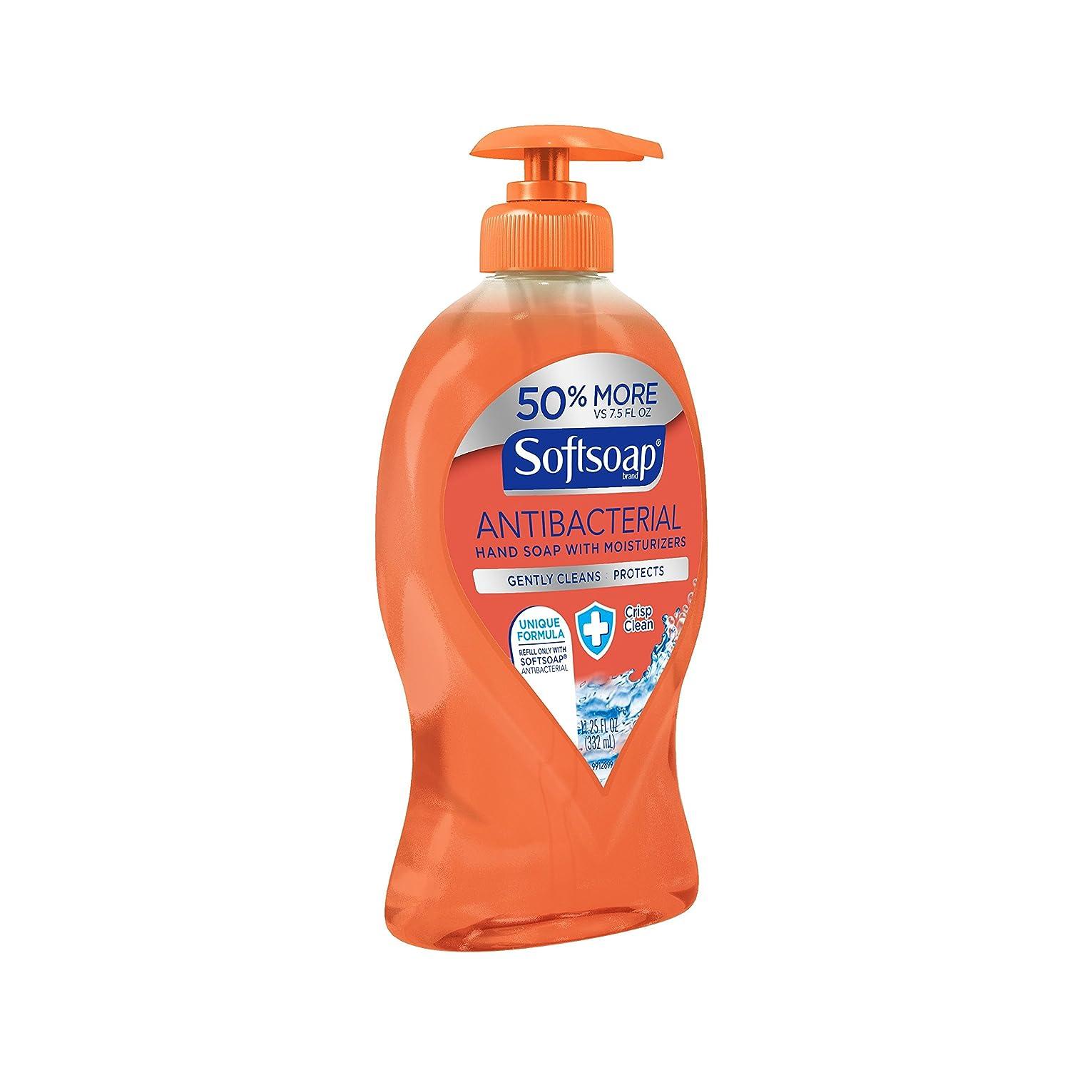 Softsoap Antibacterial Liquid Hand Soap Pump 11.25 fl. oz. Bottles Crisp  Clean Scent 11.3 fl oz 332.7 mL Bacteria Remover Hand Orange 6 Carton -  Office Depot