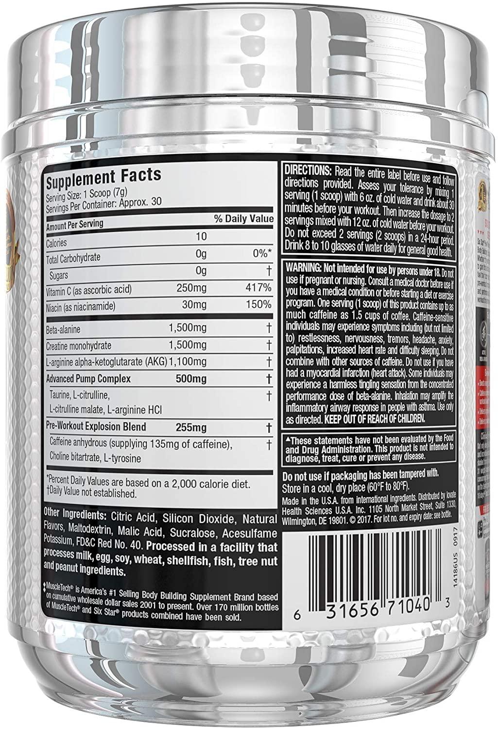 Six Star PreWorkout Explosion Pink Lemonade 8.16 oz (231 g)