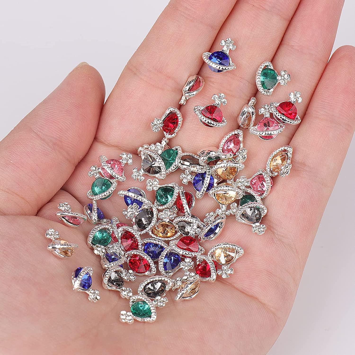 Saturn Planet Nail Charms Gems Luxury Diamond Jewelry Round Shiny Crystal Rhinestone  Nail Art Manicure Decoration Accessories - Rhinestones & Decorations -  AliExpress