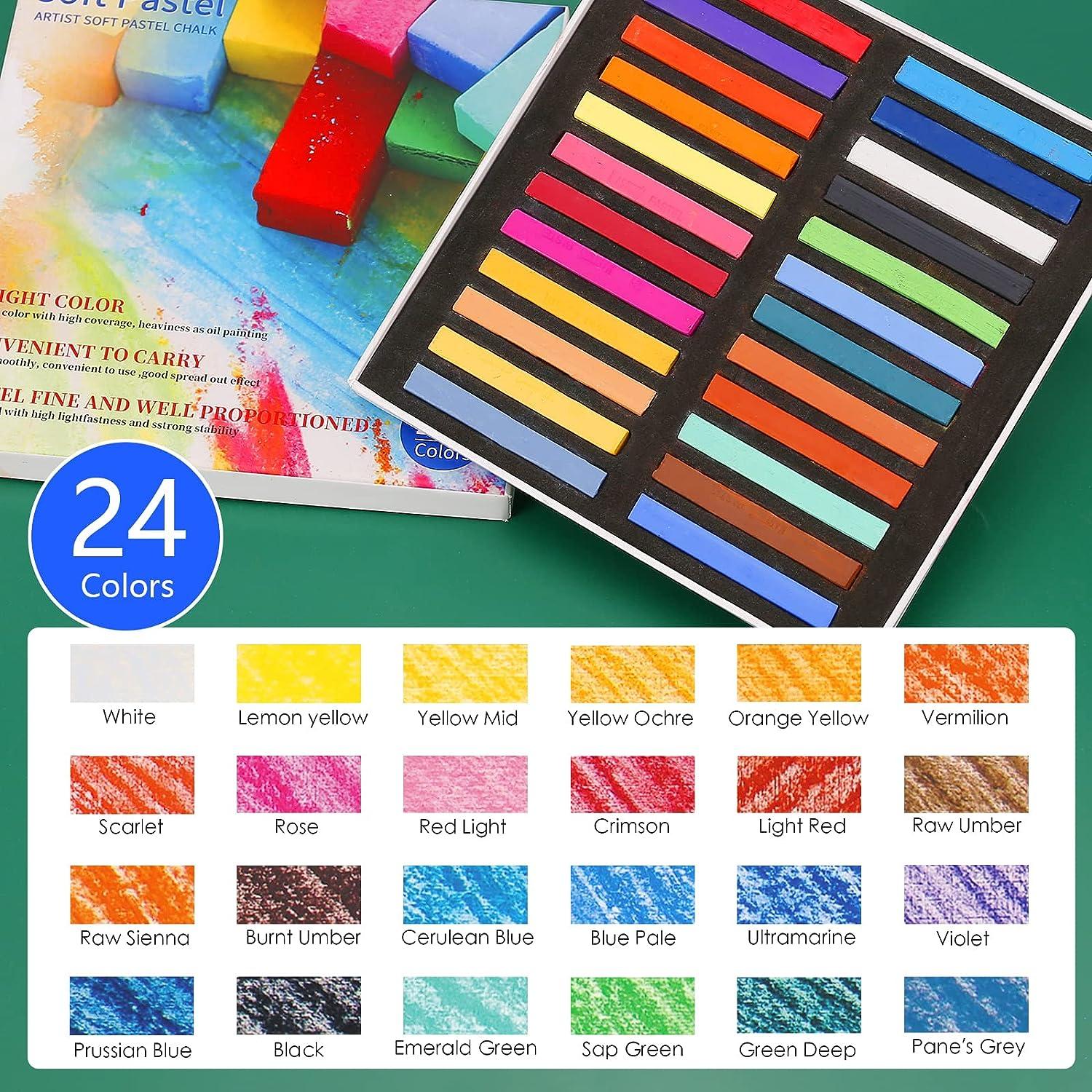 LOONENG Non Toxic Soft Pastels Chalk, Soft Chalk Pastels Stick for Crafts  Projects