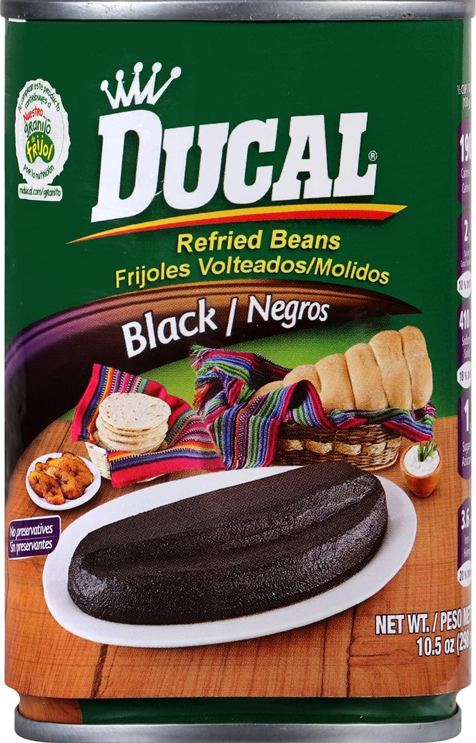 Goya Foods Ducal Refried Black Beans 11oz (Pack of 24) Authentic