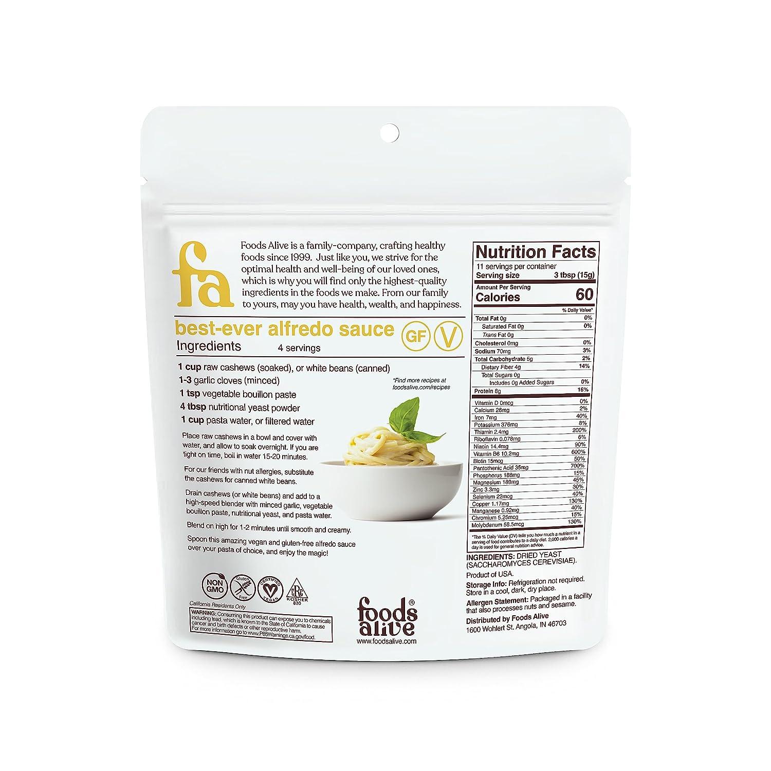 Vegan Cheese Foods Alive Nutritional Yeast Flakes - Unfortified Seasoning (2 Lbs) - Keto & Candida Friendly Helko Werk Axe
