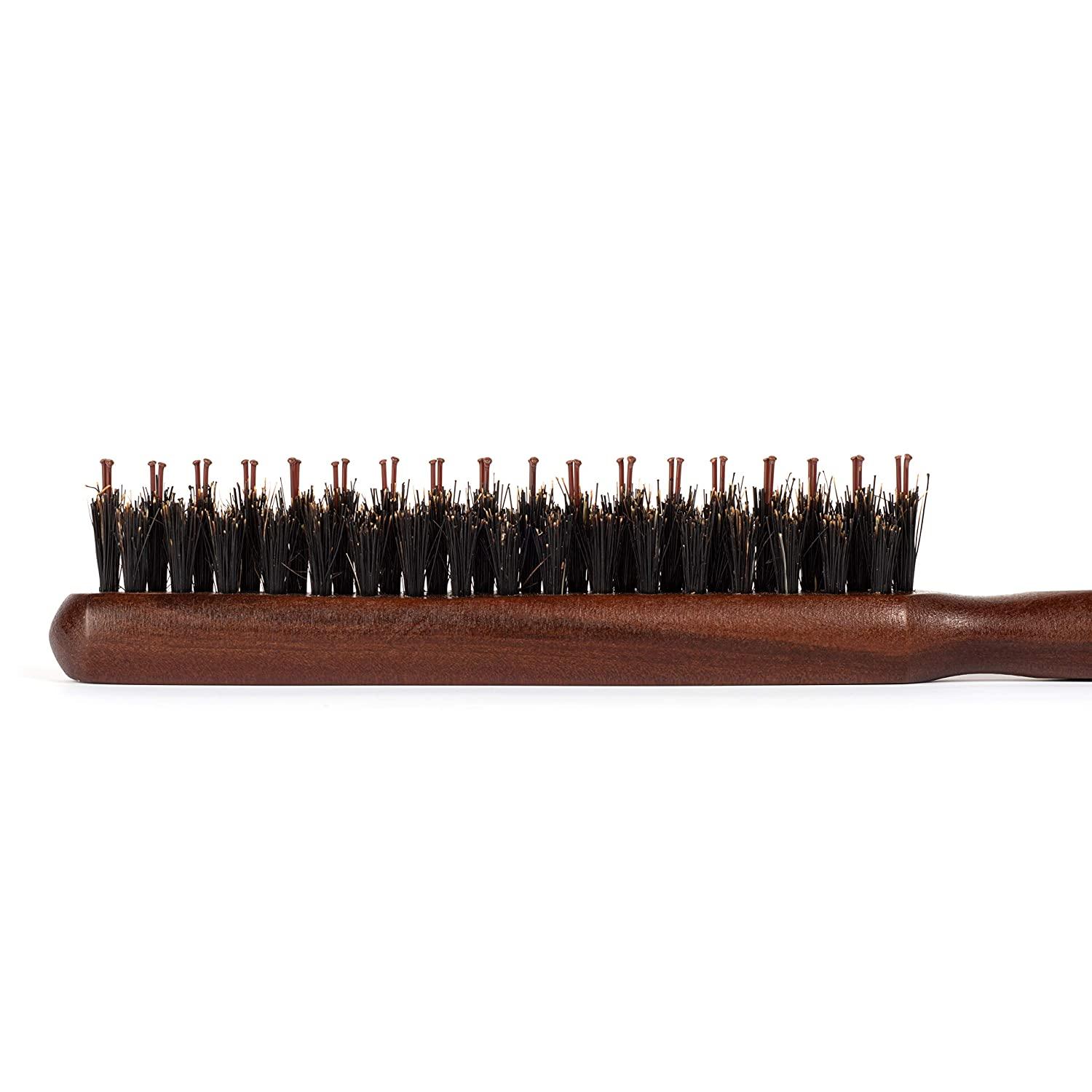 Boar & Nylon Bristle Teasing Brush Teasing Comb with Rat Tail Pick for