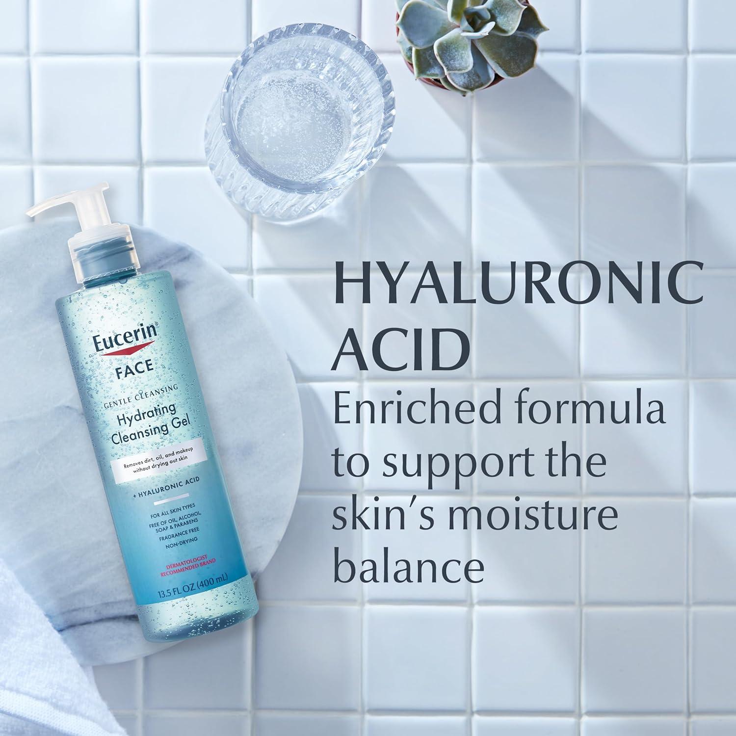 Eucerin Hydrating Cleansing Gel with Hyaluronic Acid 13.5 Fl Oz - Daily ...