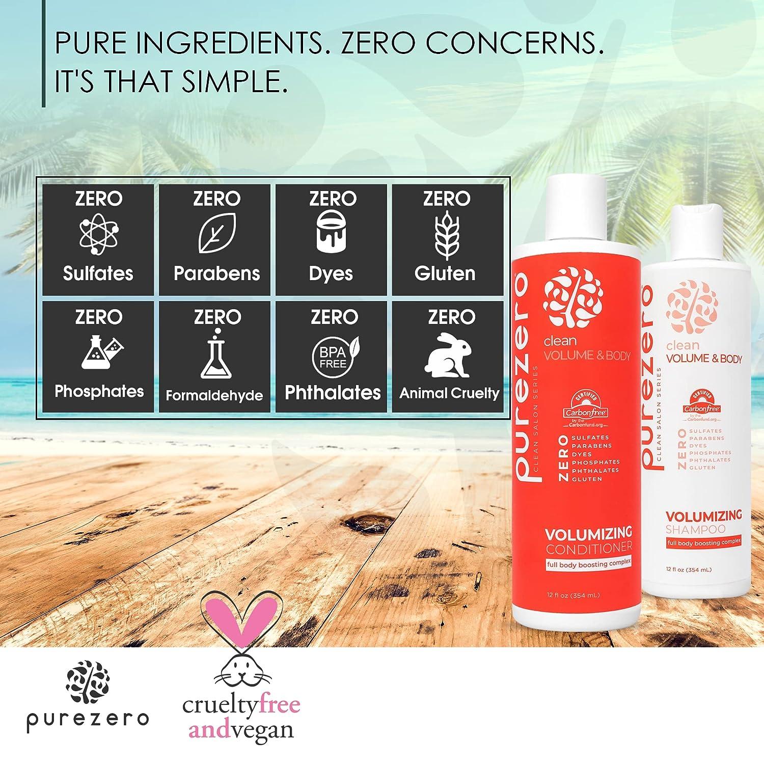 Purezero Volumizing Shampoo and Conditioner Set for Fine Hair