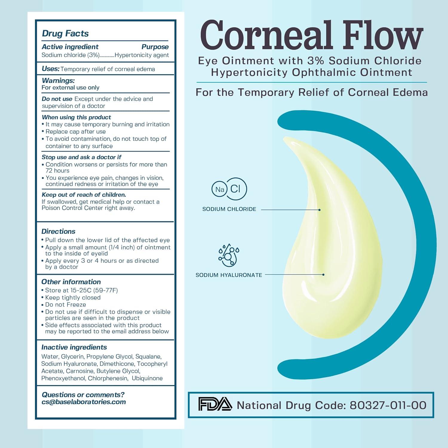 BASE LABORATORIES Corneal Edema Eye Ointment 3 Sodium Chloride